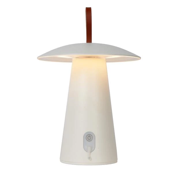 Lucide LA DONNA - Oplaadbare Tafellamp Buiten - Accu/Batterij - Ø 19,7 cm - LED Dimb. - 1x2W 2700K - IP54 - 3 StepDim - Wit - detail 2